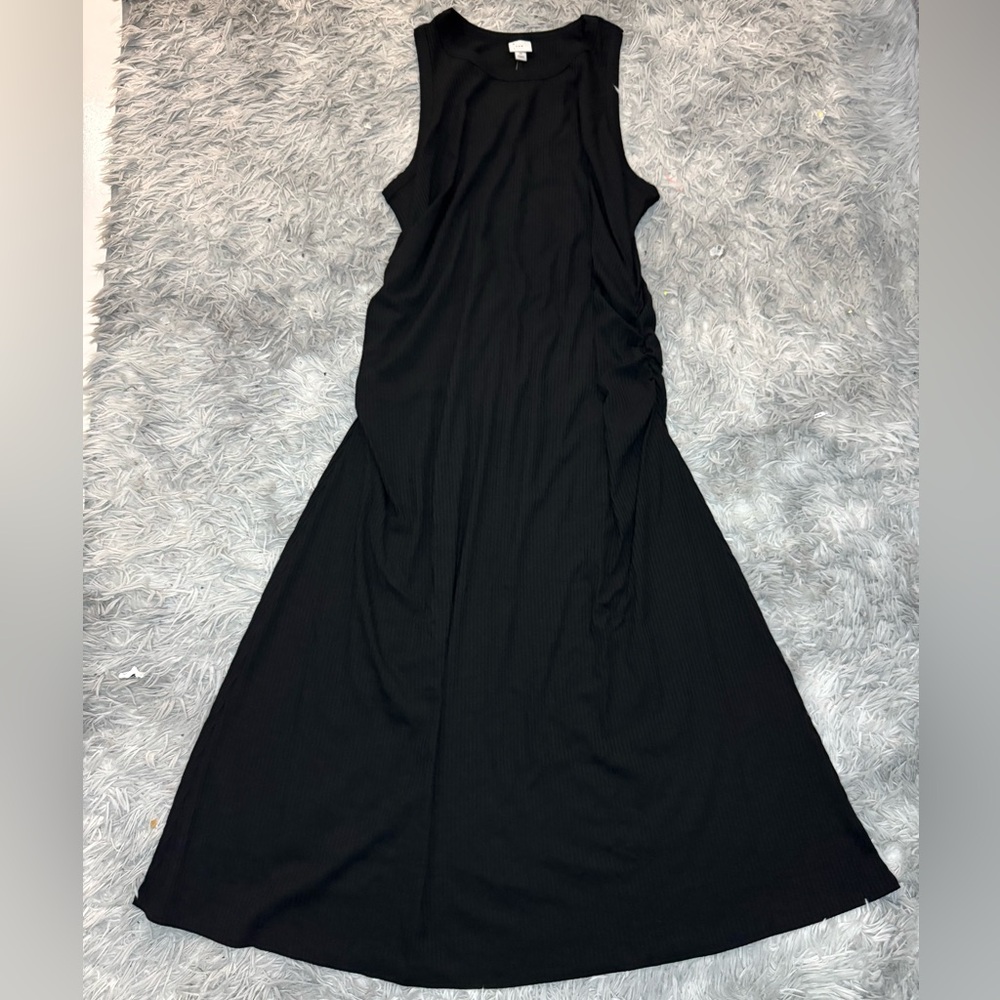 A New Day Women’s Ruched Knit Maxi Dress - Black Size 2X NWT